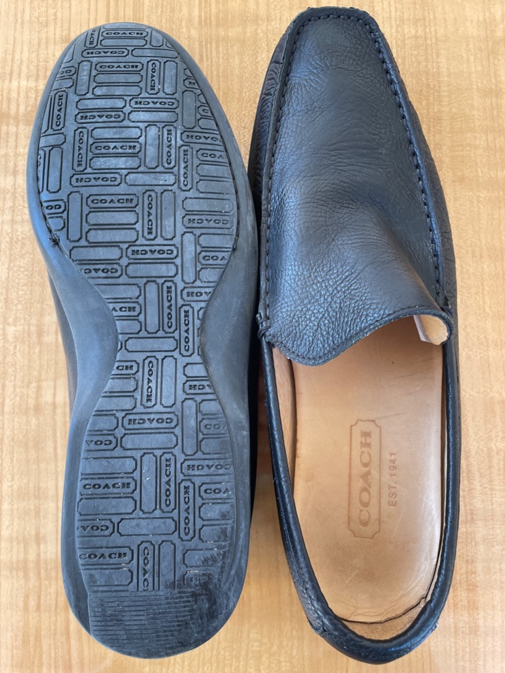 Coach Lawson Men’s Black Leather Slip-On Loafers Size 9.5D Made in Italy - Picture 7 of 9